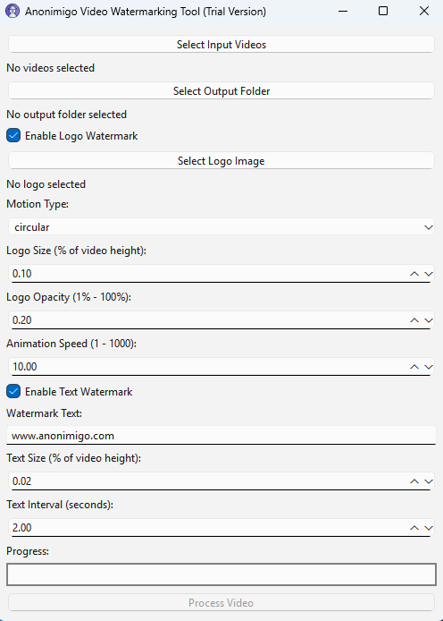 Anonimigo Software Interface